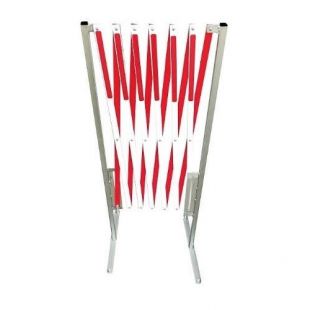 Barierka składana nożycowa harmonijkowa | zapora drogowa, biało-czerwona